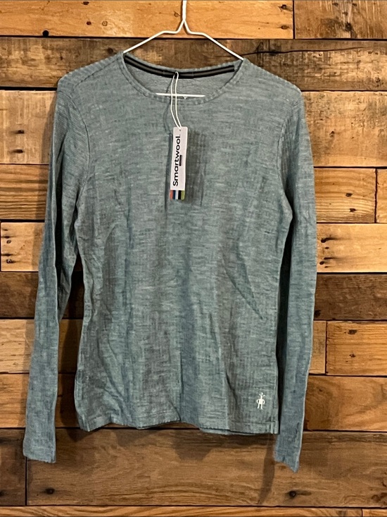 Smartwool Sweaters - Smartwool Woman’s Long-Sleeve Crew in Heather Teal Blue